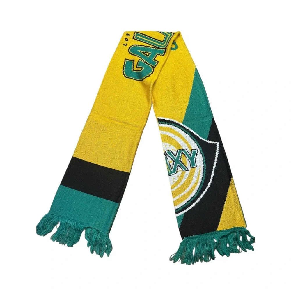 LA Galaxy Retro Logo Soccer Scarf‎ NEW Green Yellow MLS